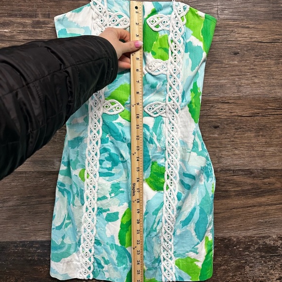 Lilly Pulitzer White Turquoise Green Lace Strapless Sundress - Picture 10 of 13